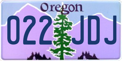OR license plate 022JDJ