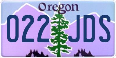 OR license plate 022JDS