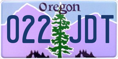 OR license plate 022JDT
