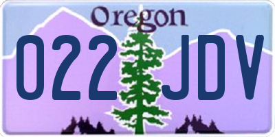 OR license plate 022JDV