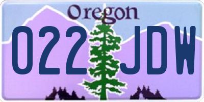 OR license plate 022JDW