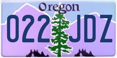 OR license plate 022JDZ