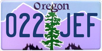 OR license plate 022JEF