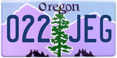 OR license plate 022JEG