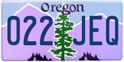 OR license plate 022JEQ
