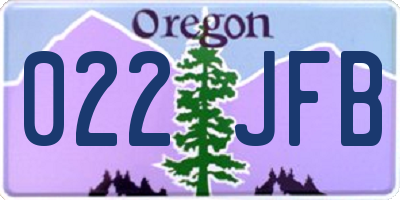 OR license plate 022JFB