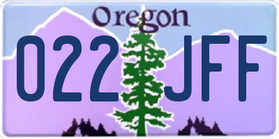 OR license plate 022JFF
