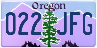 OR license plate 022JFG