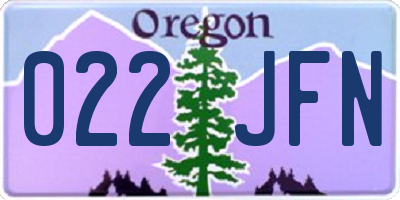 OR license plate 022JFN