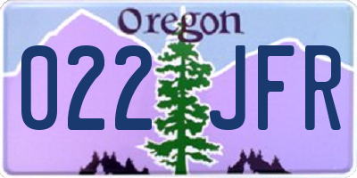OR license plate 022JFR