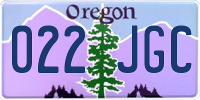 OR license plate 022JGC