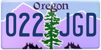 OR license plate 022JGD