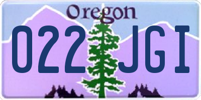 OR license plate 022JGI