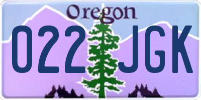 OR license plate 022JGK