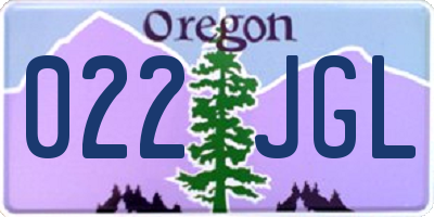 OR license plate 022JGL