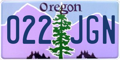 OR license plate 022JGN