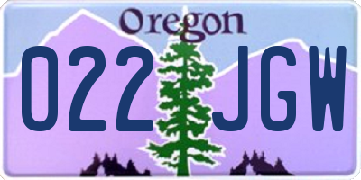 OR license plate 022JGW