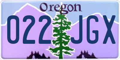 OR license plate 022JGX