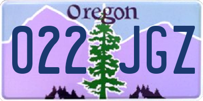 OR license plate 022JGZ
