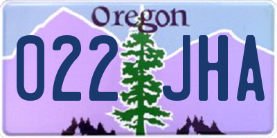 OR license plate 022JHA