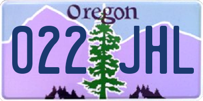 OR license plate 022JHL