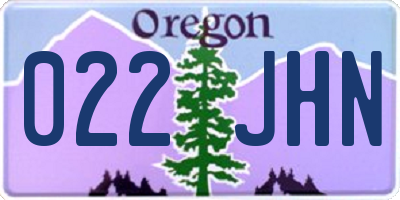 OR license plate 022JHN