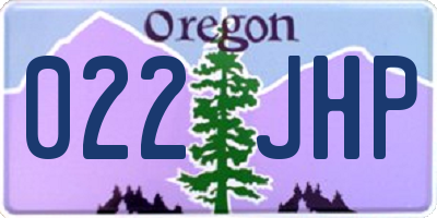 OR license plate 022JHP