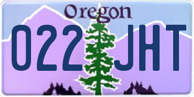 OR license plate 022JHT