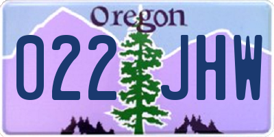 OR license plate 022JHW