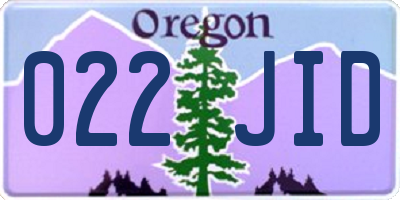 OR license plate 022JID