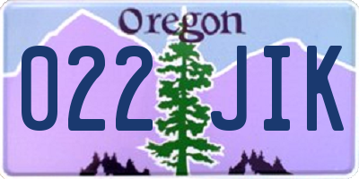 OR license plate 022JIK