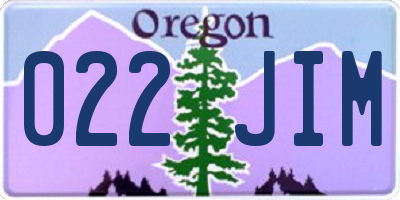 OR license plate 022JIM