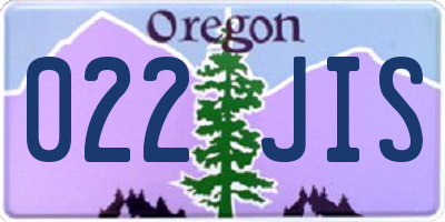 OR license plate 022JIS
