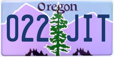 OR license plate 022JIT