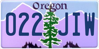 OR license plate 022JIW