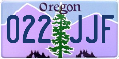 OR license plate 022JJF