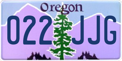 OR license plate 022JJG