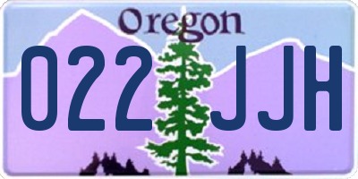 OR license plate 022JJH