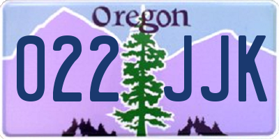 OR license plate 022JJK