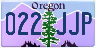 OR license plate 022JJP