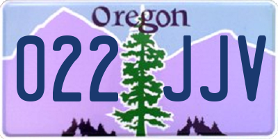 OR license plate 022JJV