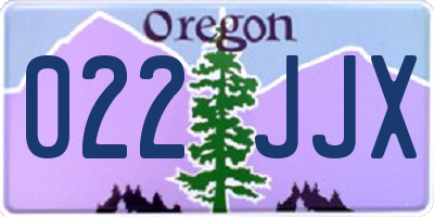 OR license plate 022JJX