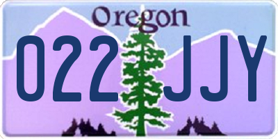 OR license plate 022JJY