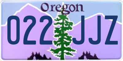 OR license plate 022JJZ