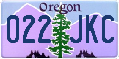 OR license plate 022JKC