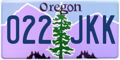 OR license plate 022JKK