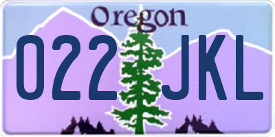 OR license plate 022JKL