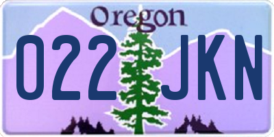 OR license plate 022JKN