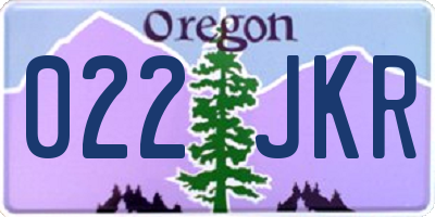 OR license plate 022JKR