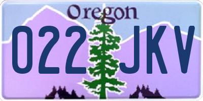 OR license plate 022JKV